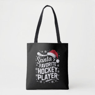 Santa's Favourite Hockey Player Pajama Christmas  Tote Bag