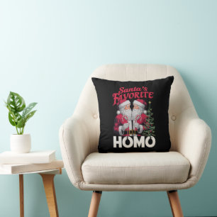 Santas Favourite Homo Gay Christmas LGBTQ Pride  Cushion
