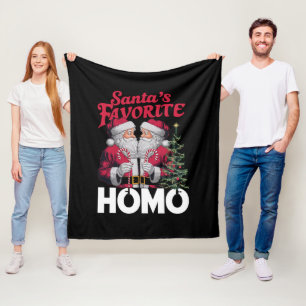 Santas Favourite Homo Gay Christmas LGBTQ Pride  Fleece Blanket