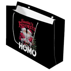 Santas Favourite Homo Gay Christmas LGBTQ Pride  Large Gift Bag