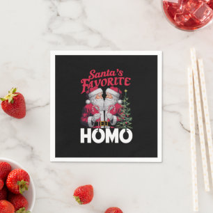 Santas Favourite Homo Gay Christmas LGBTQ Pride  Napkin