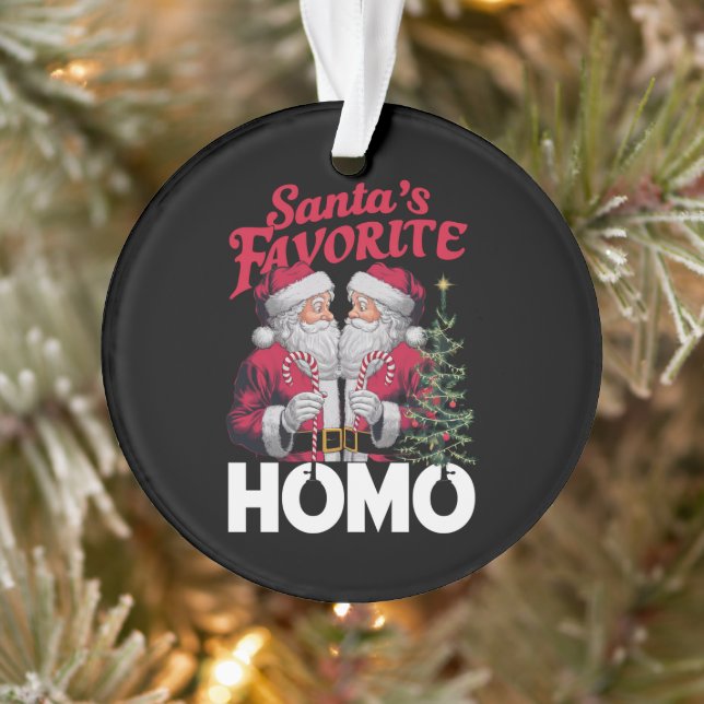 Santas Favourite Homo Gay Christmas LGBTQ Pride  Ornament (Tree)