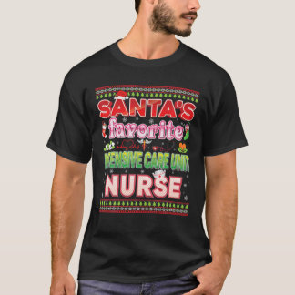 Santa's Favourite Intensive Care Unit Nurse Christ T-Shirt
