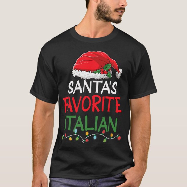 Santa's Favourite Italian Christmas Santa Claus tr T-Shirt (Front)