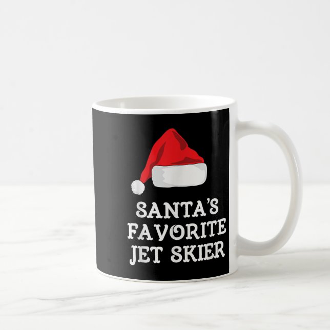 Santas Favourite Jet Skier Christmas Xmas Skiing S Coffee Mug (Right)