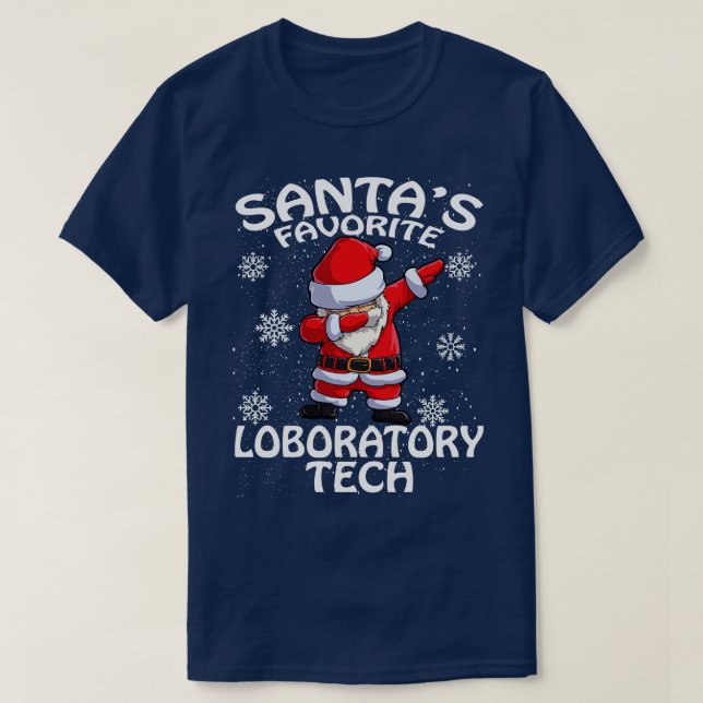 Santas Favourite Laboratory Tech Christmas T-Shirt (Design Front)