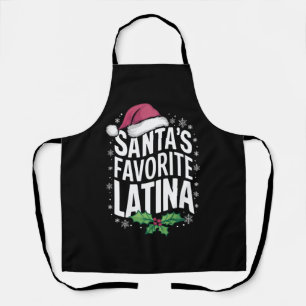 Santa's Favourite Latina Christmas Ugly Xmas Apron