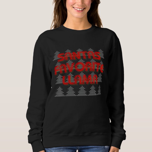 Santas Favourite Llama Ugly Christmas Sweater Part (Front)
