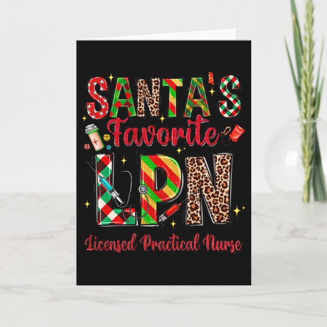 Santa's Favourite Lpn Licensed Practical Nurse Wom Card (Front)
