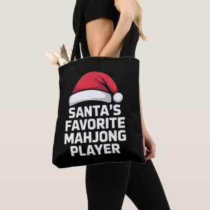 Santa's Favourite Mahjong Player Christmas Game Tote Bag