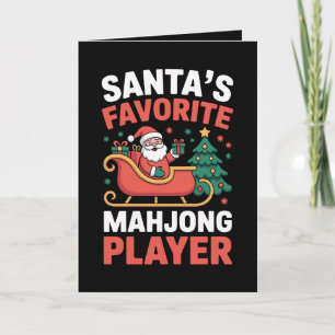 Santas Favourite Mahjong Player Christmas Sleigh Card