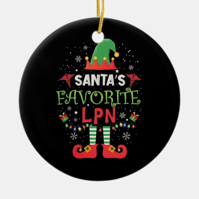 Santas Favourite Massage Therapist Ceramic Tree Decoration (Front)
