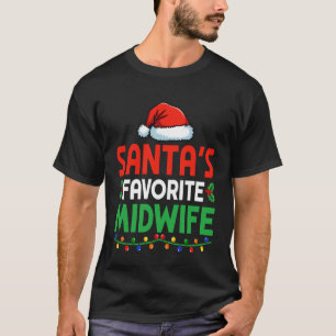 Santa's Favourite Midwife Christmas L&D Nurse Baby T-Shirt