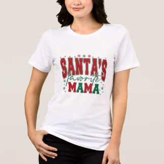 Santa's Favourite Mum Funny Women's Christmas Shir Tri-Blend Shirt