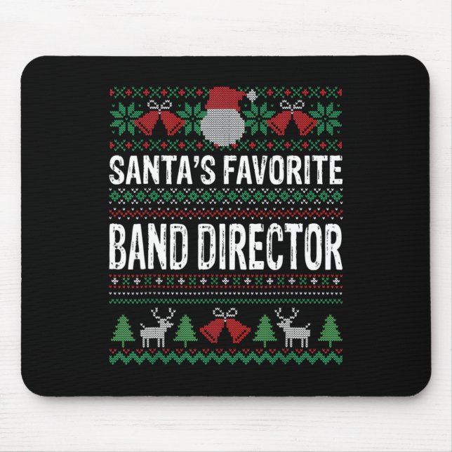 Santa's Favourite Nd Director Ugly Christmas Funny Mouse Mat (Front)