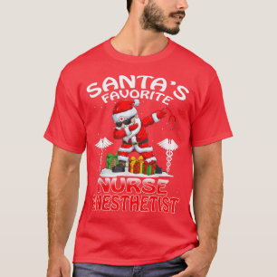 Santa's Favourite Nurse Anaesthetist Christmas Mat T-Shirt