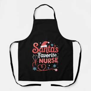 Santa's Favourite Nurse Christmas Apron