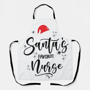 Santa's Favourite Nurse Christmas  Apron