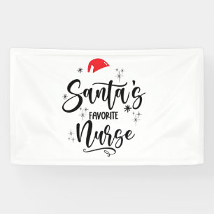 Santa's Favourite Nurse Christmas Banner