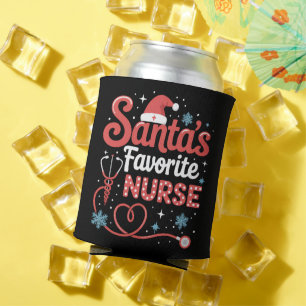 Santa's Favourite Nurse Christmas  Can Cooler