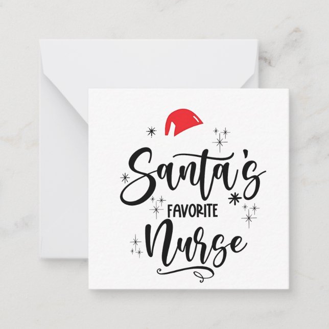 Santa's Favourite Nurse Christmas  Card (Front)