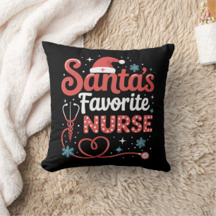 Santa's Favourite Nurse Christmas Cushion