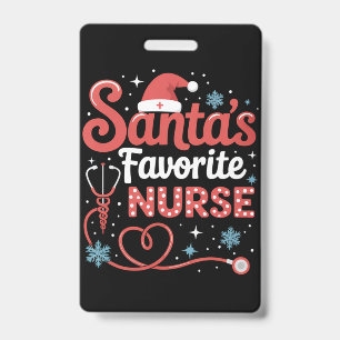 Santa's Favourite Nurse Christmas ID Badge