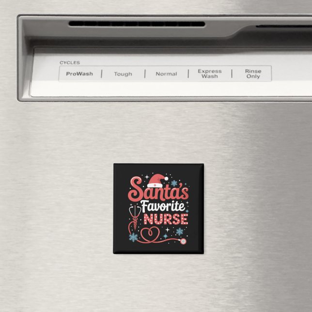 Santa's Favourite Nurse Christmas  Magnet (In Situ (Dishwasher))