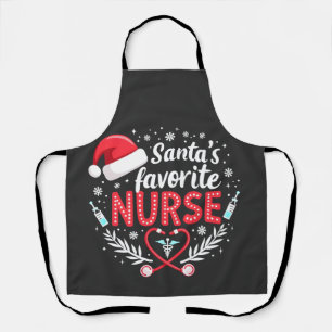 Santa's Favourite Nurse Christmas Nursing Apron