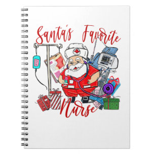 Santa's Favourite Nurse Christmas Nursing Santa Cl Notebook