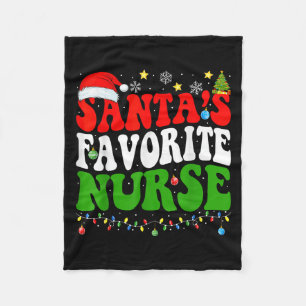Santas Favourite Nurse Christmas Nursing Xmas Nurs Fleece Blanket