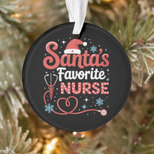 Santa's Favourite Nurse Christmas Ornament
