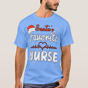 Santa's Favourite Nurse Christmas Pajama Lights Nu T-Shirt