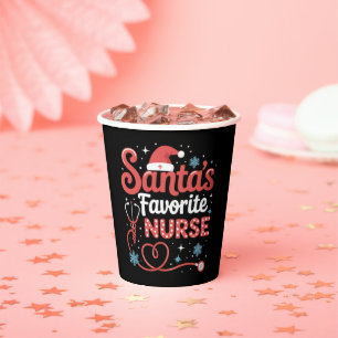 Santa's Favourite Nurse Christmas Paper Cups