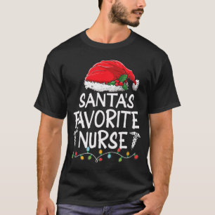 Santa's Favourite Nurse Christmas Santa Claus tree T-Shirt
