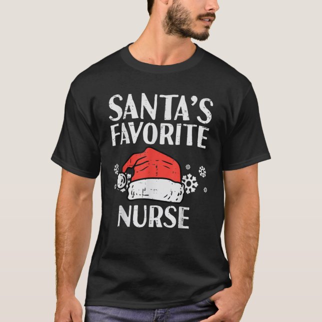 Santas Favourite Nurse Christmas Scrub Top Xmas Wo (Front)