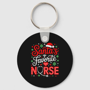 Santas Favourite Nurse Christmas Short Sleeve Key Ring