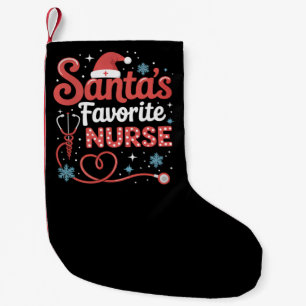 Santa's Favourite Nurse Christmas  Small Christmas Stocking