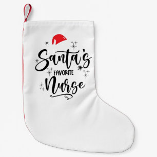 Santa's Favourite Nurse Christmas  Small Christmas Stocking