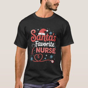 Santa's Favourite Nurse Christmas T-Shirt