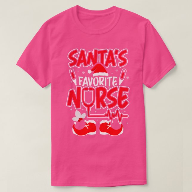 Santas Favourite Nurse Christmas TShirt boy (Design Front)