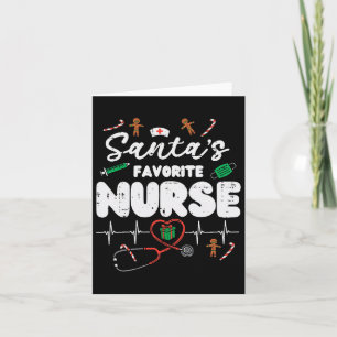 Santas Favourite Nurse Christmas Xmas Nursing Scru Card