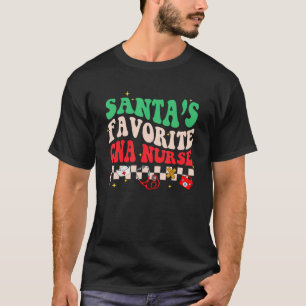 Santas Favourite Nurse Christmas Xmas RN CNA Nurs T-Shirt