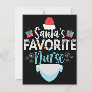 Santa's Favourite Nurse Funny Christmas Nursing Card