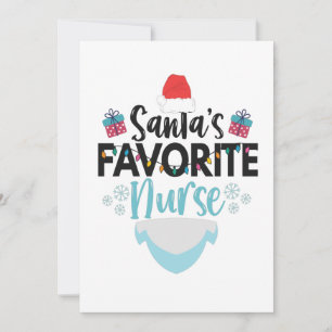 Santa's Favourite Nurse Funny Christmas Nursing Thank You Card