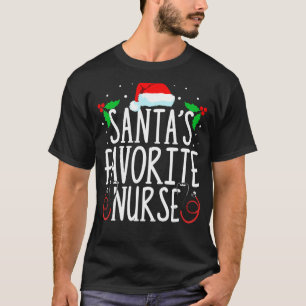 Santa's Favourite Nurse Funny Christmas Pyjamas Co T-Shirt