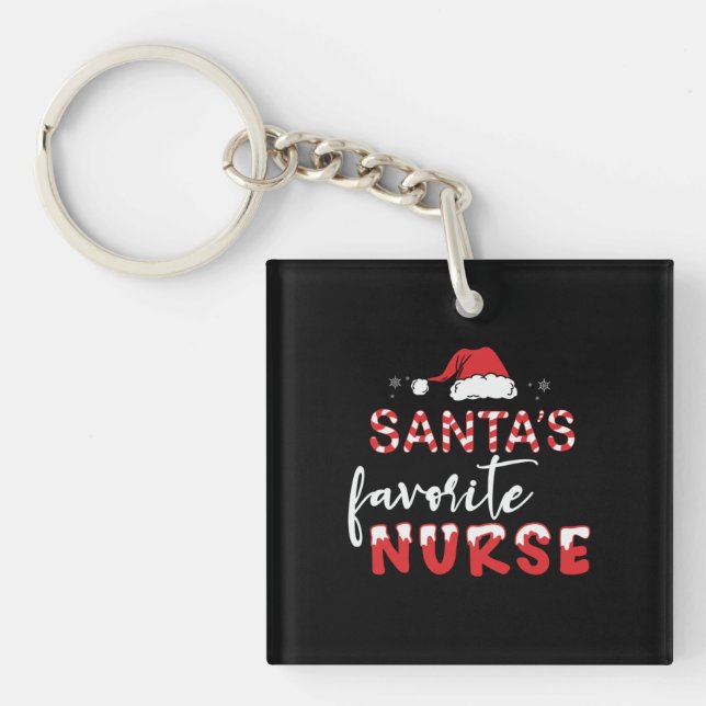 Santa's Favourite Nurse Key Ring (Front)