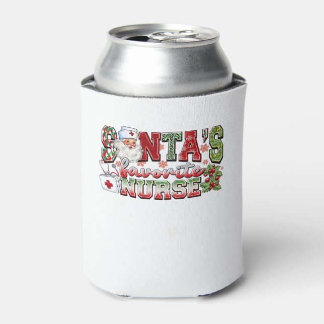 Santa's Favourite Nurse, Merry Nurse, Nurse Christ Can Cooler (Can Front)