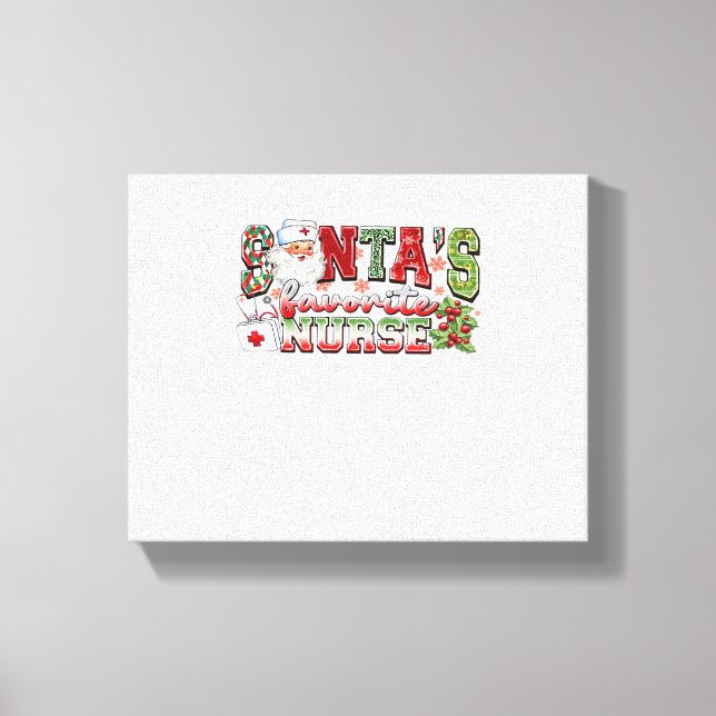 Santa's Favourite Nurse, Merry Nurse, Nurse Christ Canvas Print (Front)
