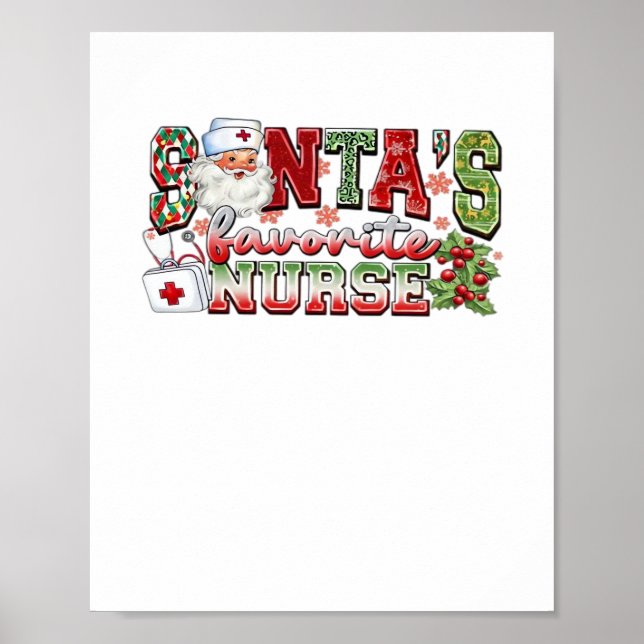 Santa's Favourite Nurse, Merry Nurse, Nurse Christ Poster (Front)